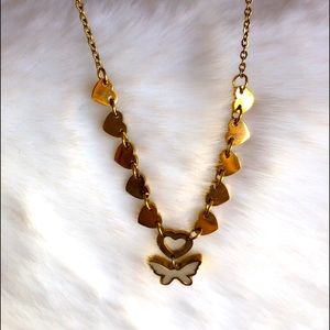 Gold plated 16in butterfly necklace